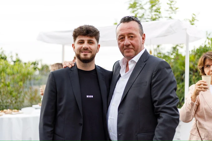 Cav. Giuseppe Dangelo, Gründer der Valdan Security Group, mit seinem Sohn bei einem Firmenevent